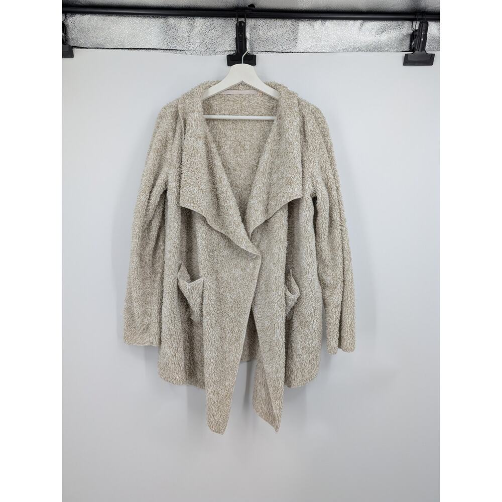 Hugs From Soft Surroundings Sz Small Cream Plush Cardigan Comfort Errands Warm